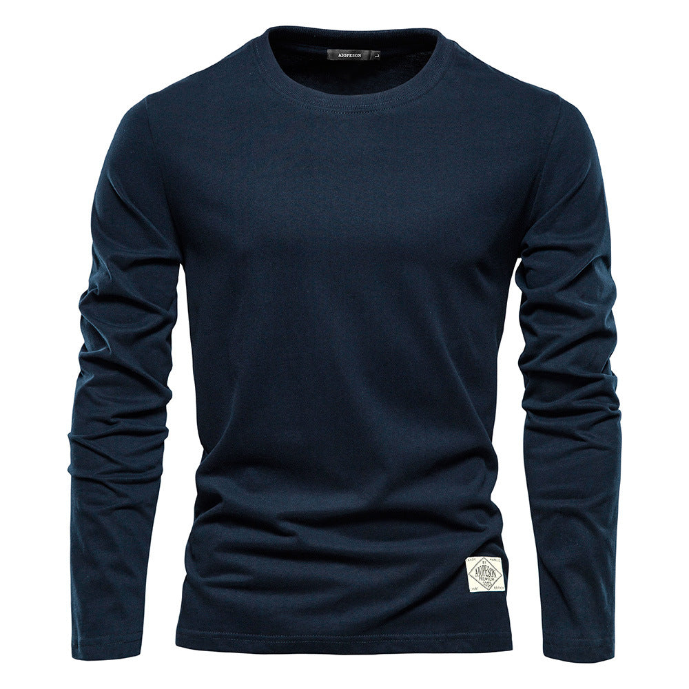 T-shirt manches longues en coton coupe moderne pour homme