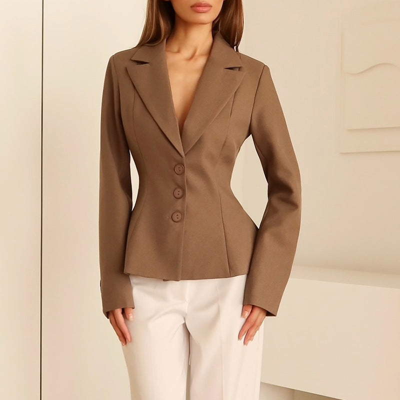 Blazer Femme Élégant Coupe Affaires