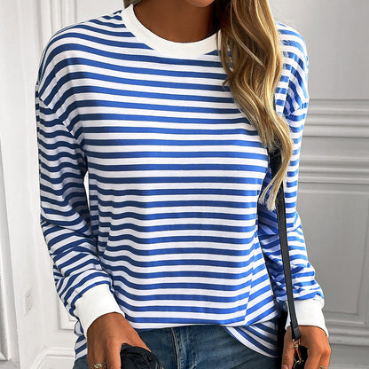 Pull Femme Rayures Longues Confortable Oversize
