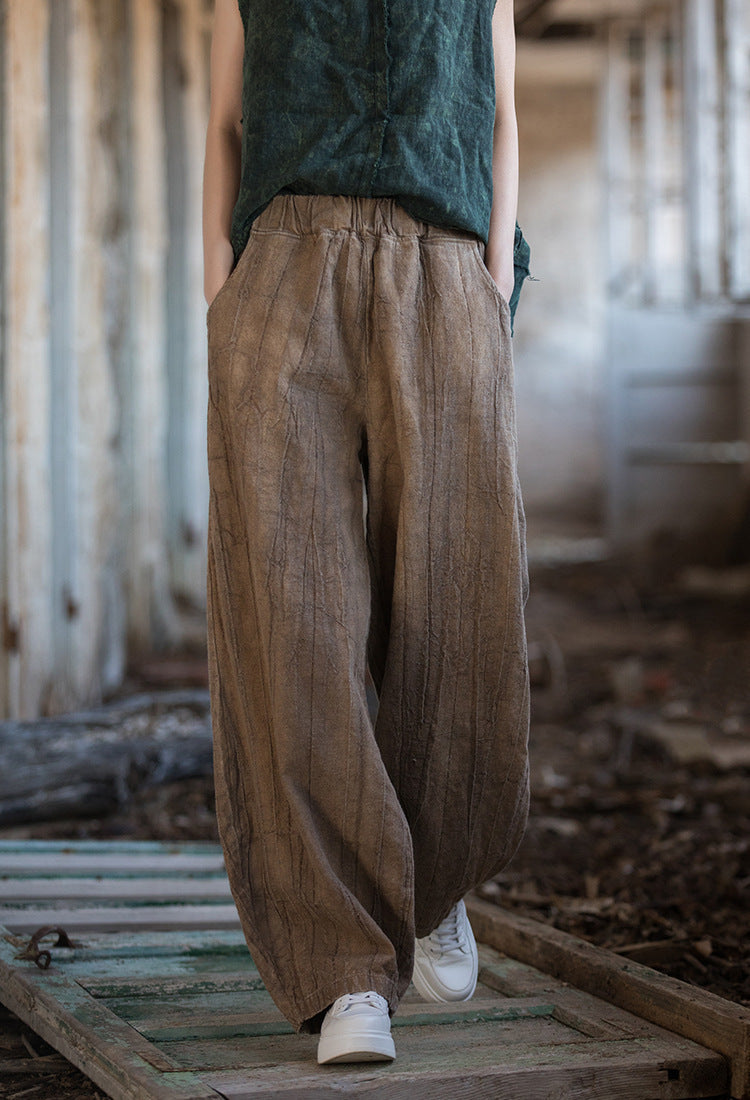 Pantalon femme en lin ample et confortable pour l'été