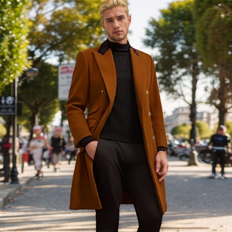 Manteau homme col velours design élégant