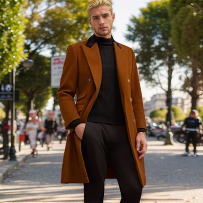 Manteau homme col velours design élégant