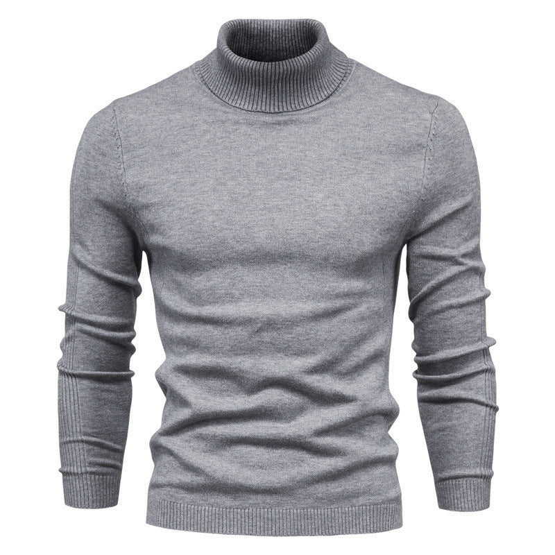 Pull Col Roulé Homme Laine Fine Design Élégant