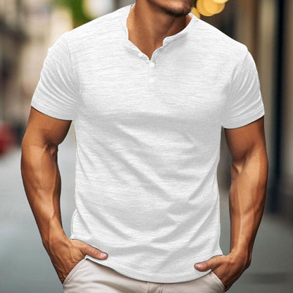 T-shirt homme manches courtes design moderne boutonné