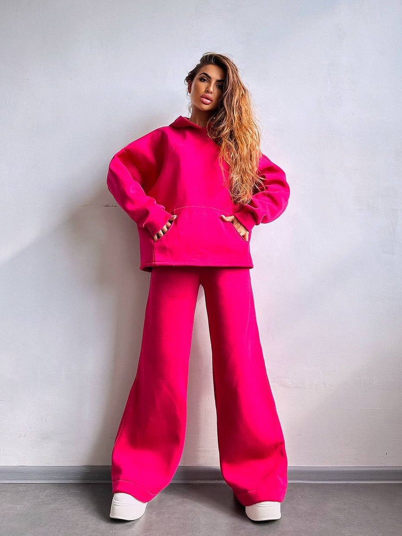 Ensemble Sweat à capuche oversize et jogging large femme