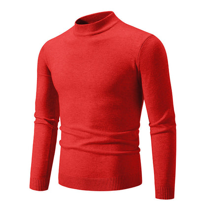 Pull-over Homme Maille Fine Col Montant Élégant