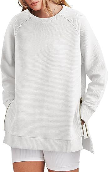 Sweat-shirt pour femme confortable avec poches et fermeture éclair