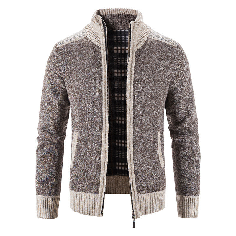 Cardigan Homme Col Montant Maille Structurée