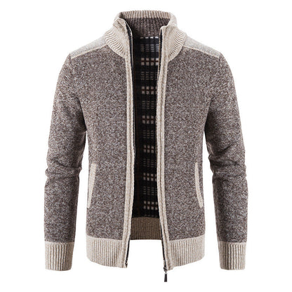 Cardigan Homme Col Montant Maille Structurée