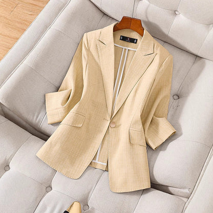 Blazer élégant Femme Coupe Cintrée Manches 3/4 Qualité Luxe