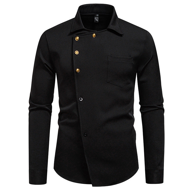 Chemise homme moderne asymétrique boutons