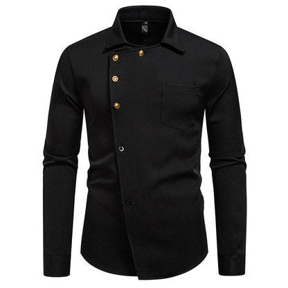 Chemise homme moderne asymétrique boutons