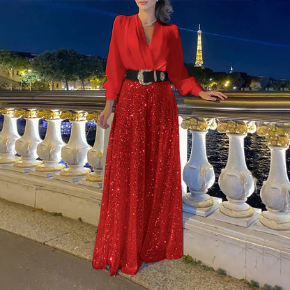 Robe de Soirée Élégante Fleur Scintillante