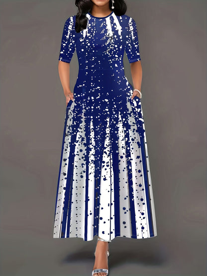Robe longue femme élégante à motif floral pour l'été