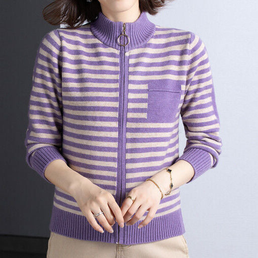 Gilet femme Col montant Fermeture éclair Veste d'extérieur élégante