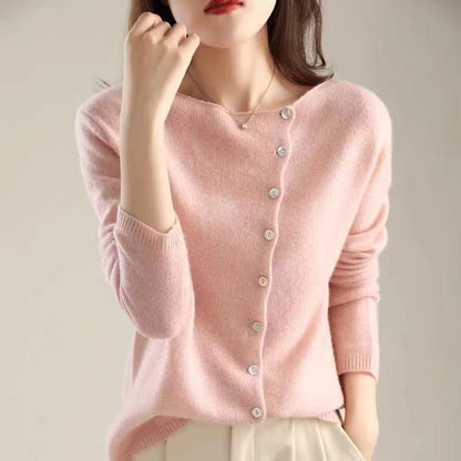 Pull élégant à manches longues avec boutons pour femme