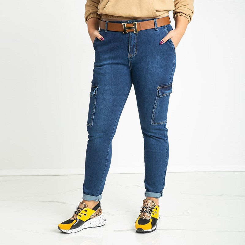 Damencargo-Jeans Bequem Modern Taschen - IdealeKleiden