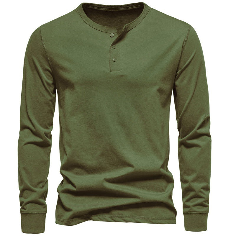 Haut à manches longues pour homme, moderne, boutonné, élégant
