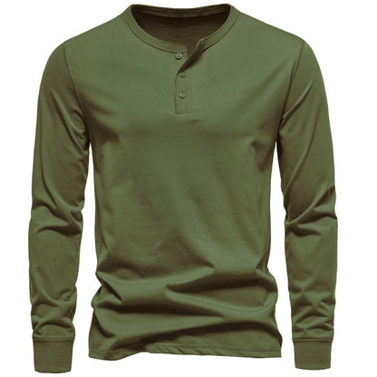 Haut à manches longues pour homme, moderne, boutonné, élégant
