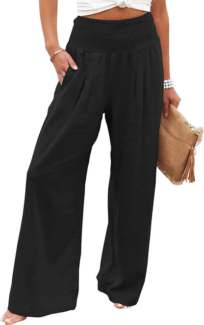 Pantalon en lin pour femme Confortable Coupe ample Type de pantalon d'été