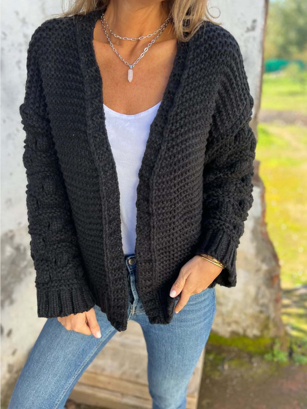 Cardigan femme grande taille à motif floral