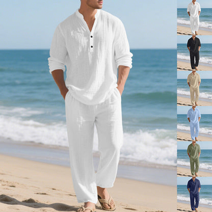 Herren Homewear-Set Bequem Elegant Lang - IdealeKleiden