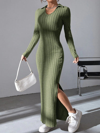 Robe longue Femme Col V Robe d'été Élégante