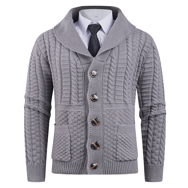 Cardigan homme moderne col châle pratique