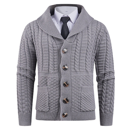 Cardigan homme moderne col châle pratique