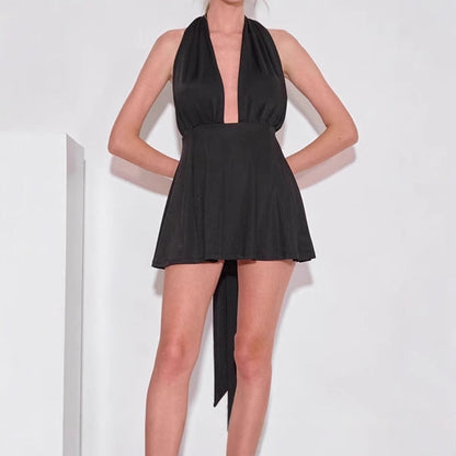 Robe portefeuille élégante pour femme en col V et jupe évasée