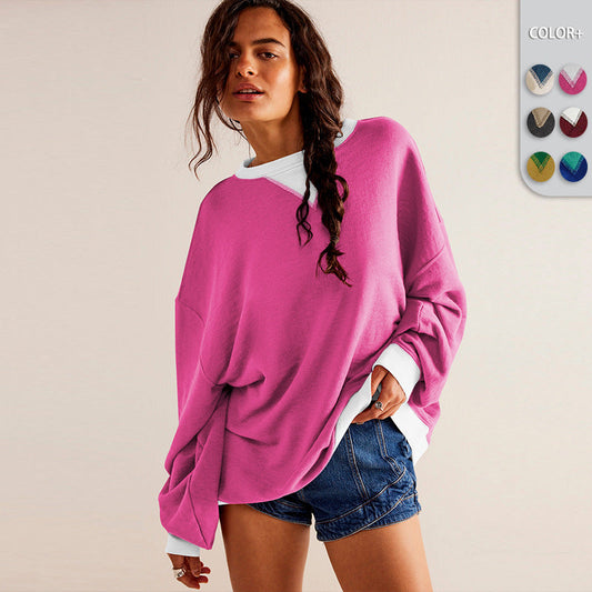 Damen Sweatshirt Oversized Weich Modern - IdealeKleiden