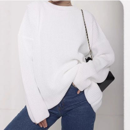 Pull-over Femme Tricot Grossier Décontracté Moderne