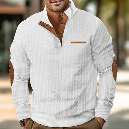 Pull homme col moderne texturé