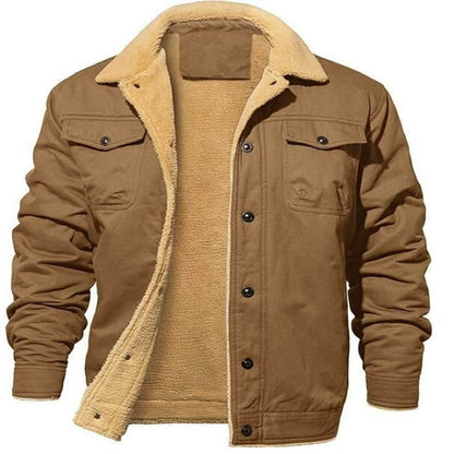 Veste d'extérieur pour homme chaude et isolée avec col rabattu