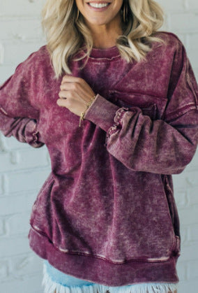 Sweat-shirt oversize confortable pour femme avec poches