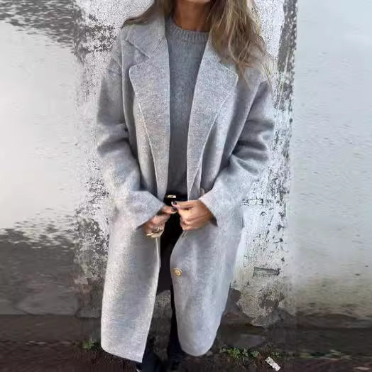 Manteau en laine pour femme, coupe oversize, design élégant
