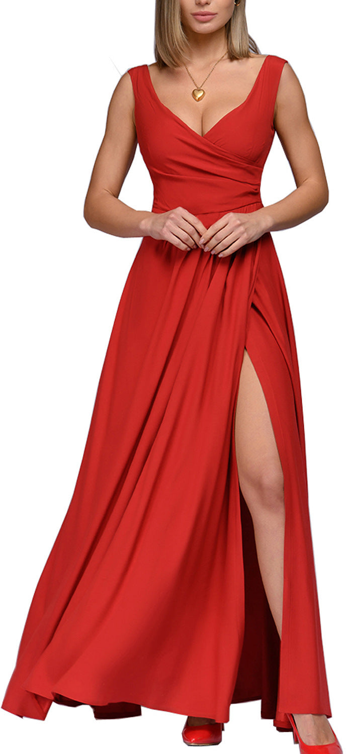 Robe longue élégante pour femme effet portefeuille