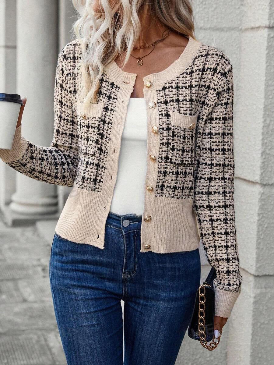 Cardigan femme Design élégant Boutons dorés