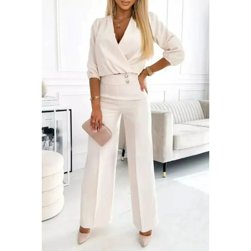 Combinaison élégante Femme Large Jambe Robe de Soirée