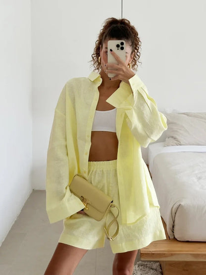 Ensemble d'été en lin pour femme