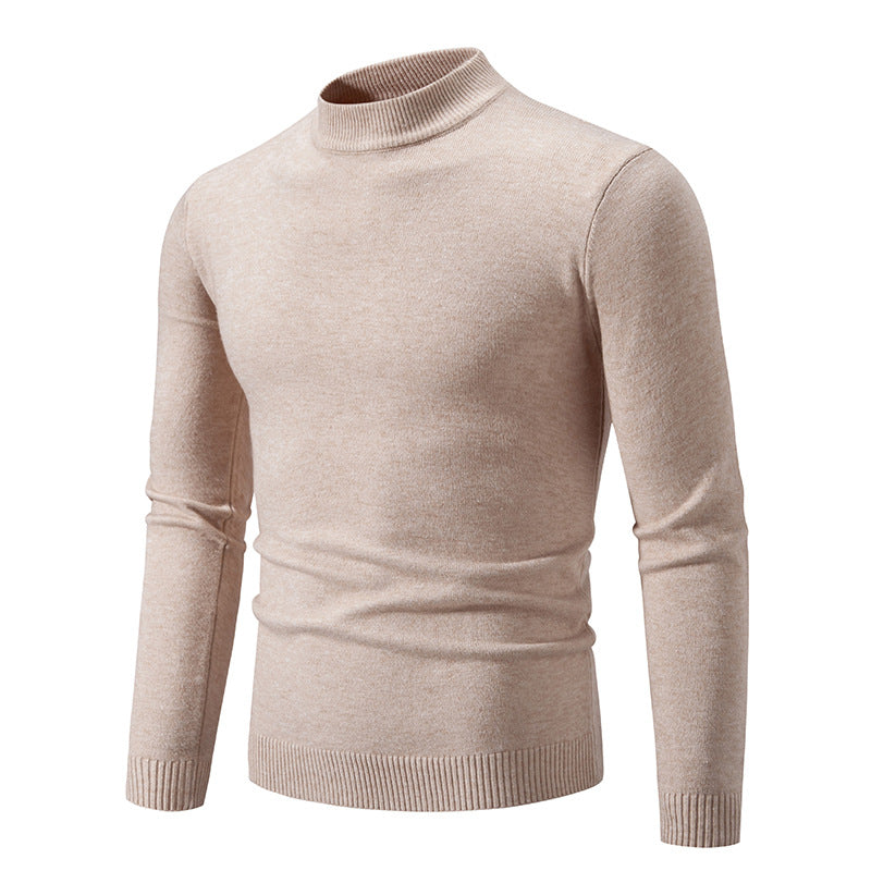 Herren Pullover Fein Strick Hochkragen Elegant - IdealeKleiden