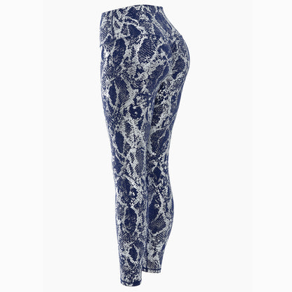 Legging de sport femme motif serpent taille haute