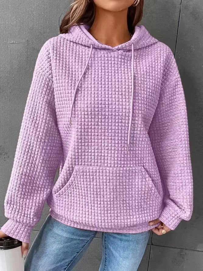 Pull col montant en maille gaufrée avec poche
