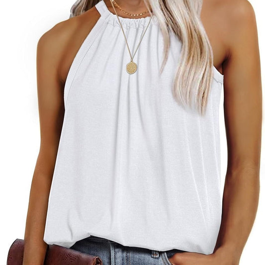 Damen Sommer Top Raffti Ausschnitt Elegant - IdealeKleiden