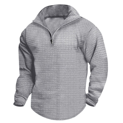 Polaire homme, moderne, texturée, avec fermeture éclair