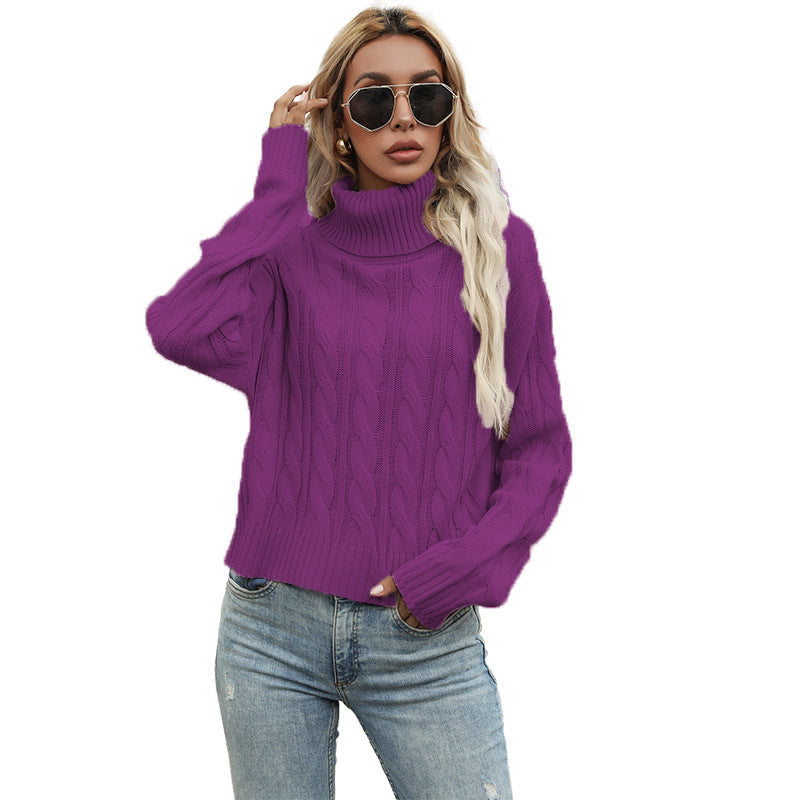 Pull-over femme grosse maille torsadée élégante