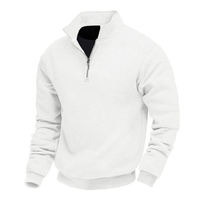 Pull en maille pour homme, col montant, moderne, fermeture éclair