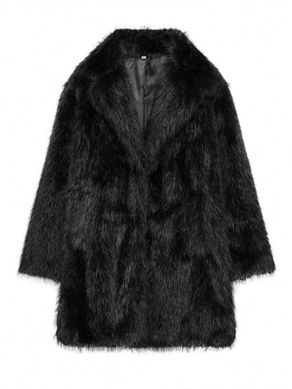Veste en fausse fourrure pour femme, douce, design de luxe