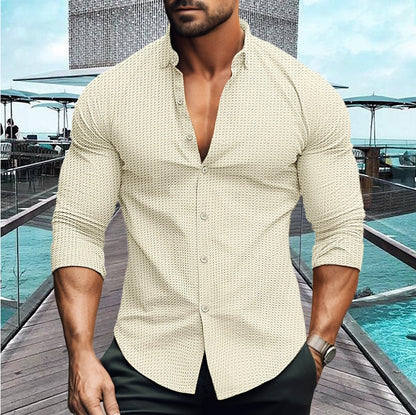 Chemise Homme Élégante Texturée Style Moderne