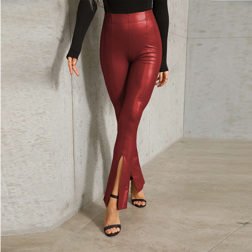 Legging femme taille haute fentes latérales tendance